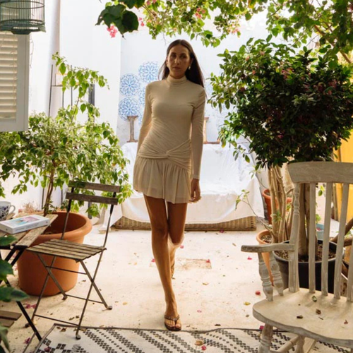 London - An Elegant, Long-Sleeved Dress that Hugs the Body